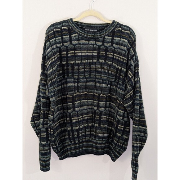 Croft & Barrow Other - VTG 9OS CROFT AND BARROW 3D KNIT GEOMETRIC SWEATER MULTICOLORED CREWNECK XL